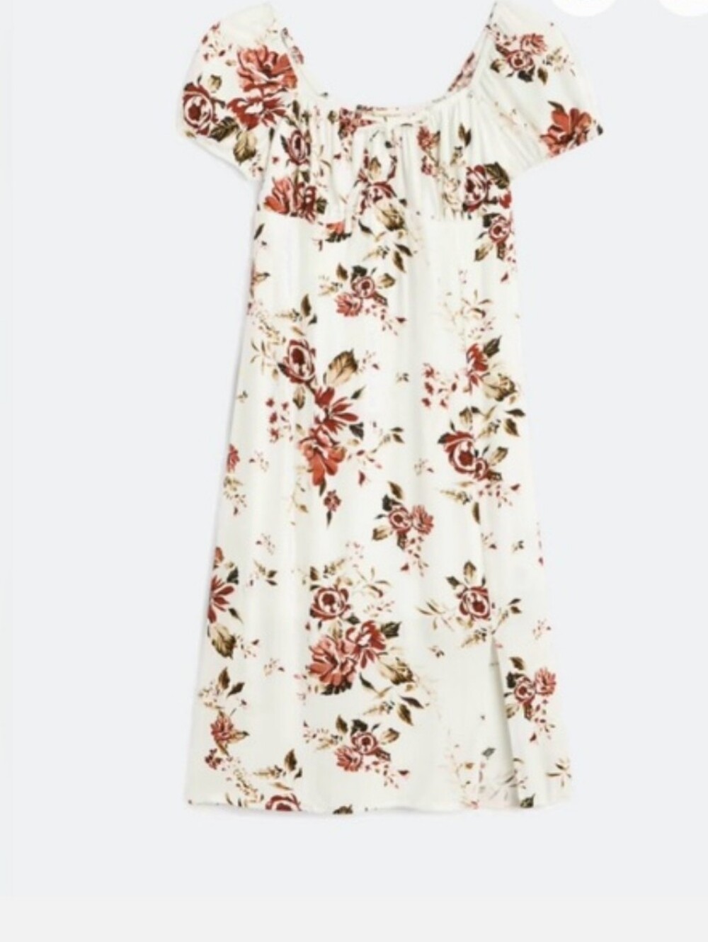 The General Good Makayla Floral Midi Dress Cream Brown Size Small